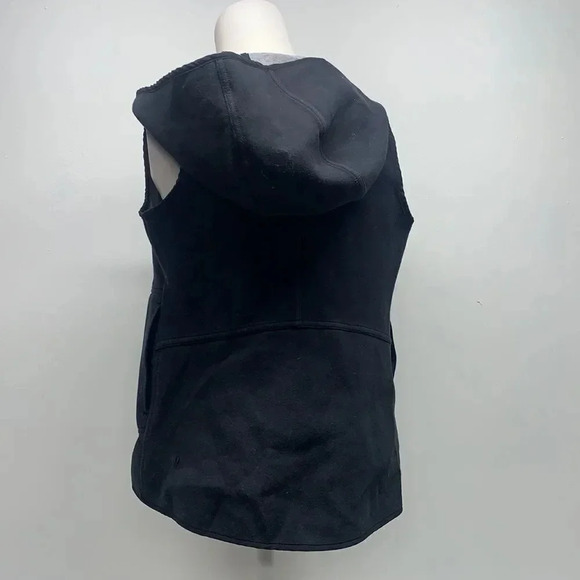 Lululemon Insculpt Vest Sleeveless Hooded Reversible Black Heathered Grey Size 4 - Picture 9 of 16